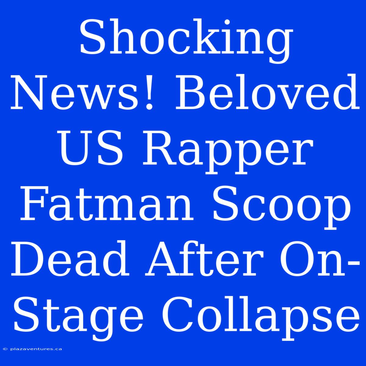 Shocking News! Beloved US Rapper Fatman Scoop Dead After On-Stage Collapse