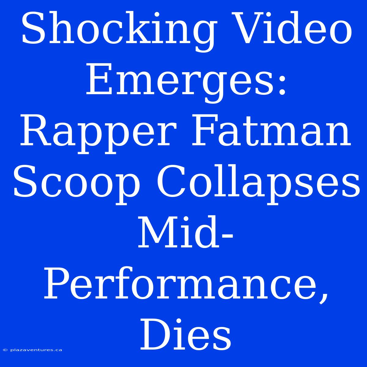 Shocking Video Emerges: Rapper Fatman Scoop Collapses Mid-Performance, Dies