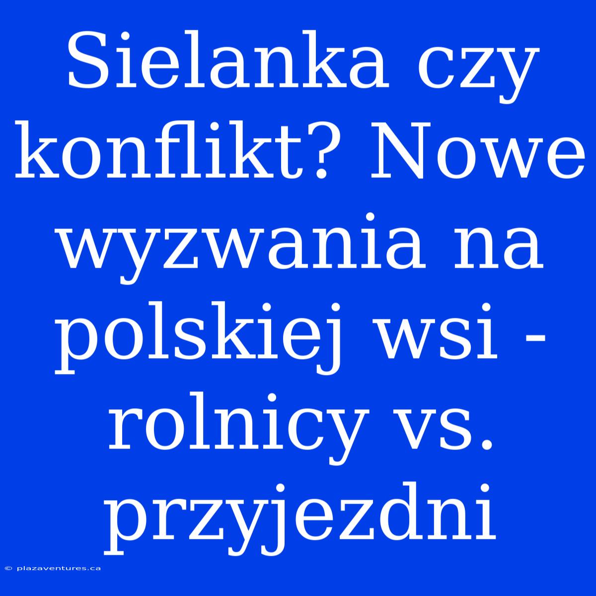 Sielanka Czy Konflikt? Nowe Wyzwania Na Polskiej Wsi - Rolnicy Vs. Przyjezdni