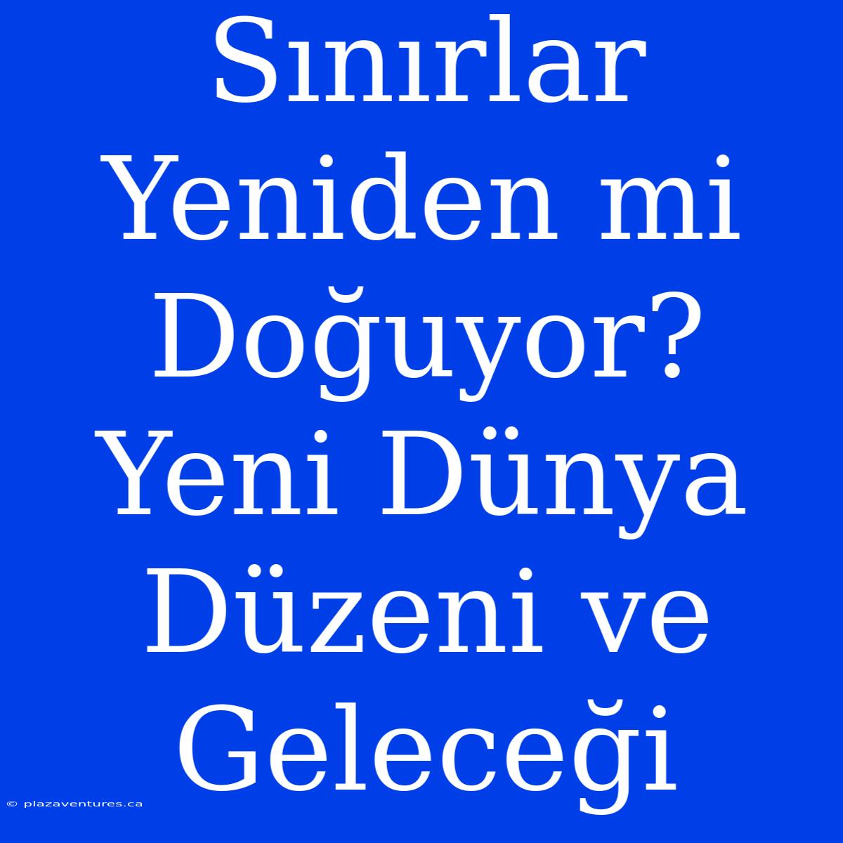 Sınırlar Yeniden Mi Doğuyor? Yeni Dünya Düzeni Ve Geleceği