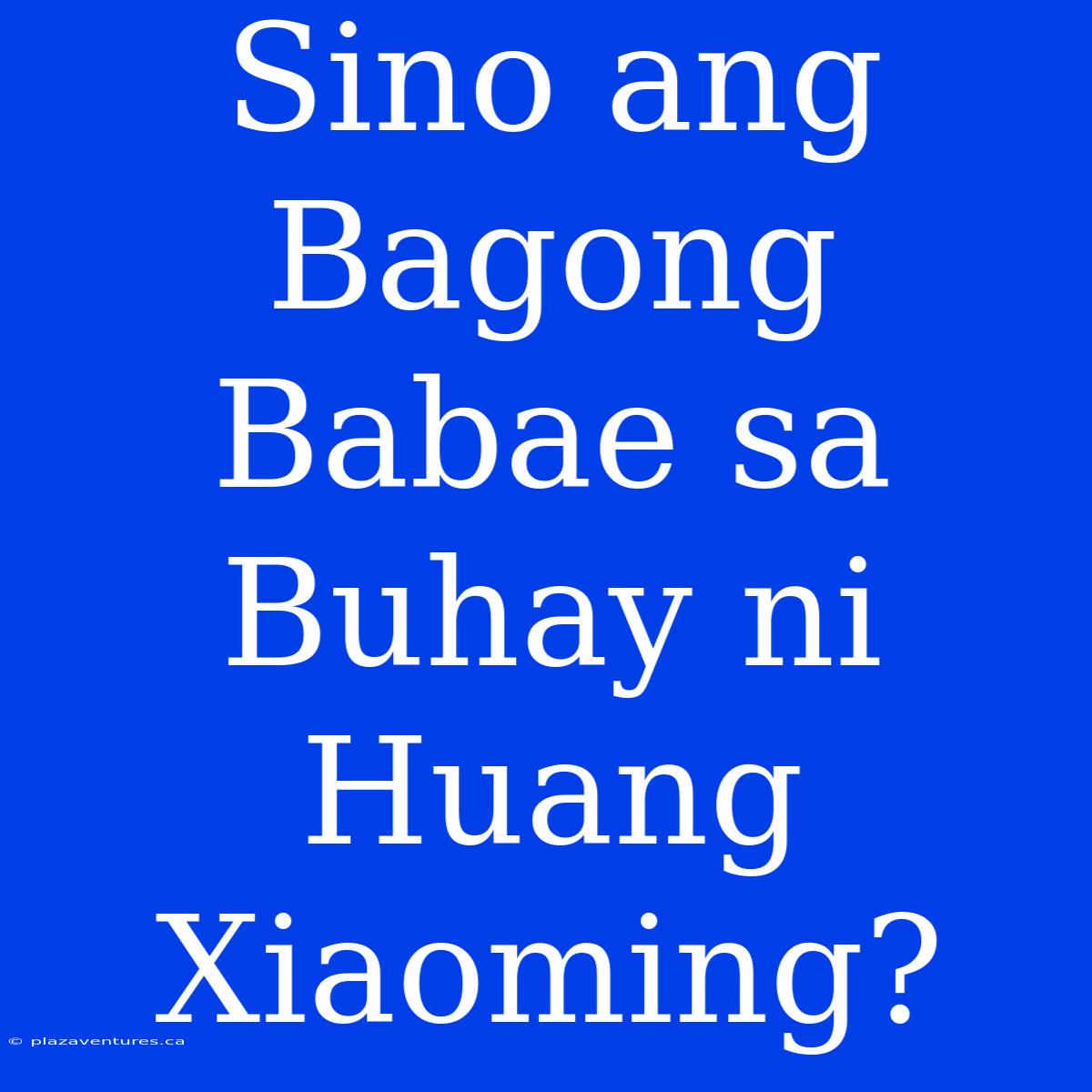 Sino Ang Bagong Babae Sa Buhay Ni Huang Xiaoming?