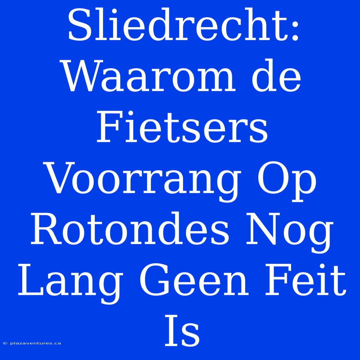 Sliedrecht: Waarom De Fietsers Voorrang Op Rotondes Nog Lang Geen Feit Is