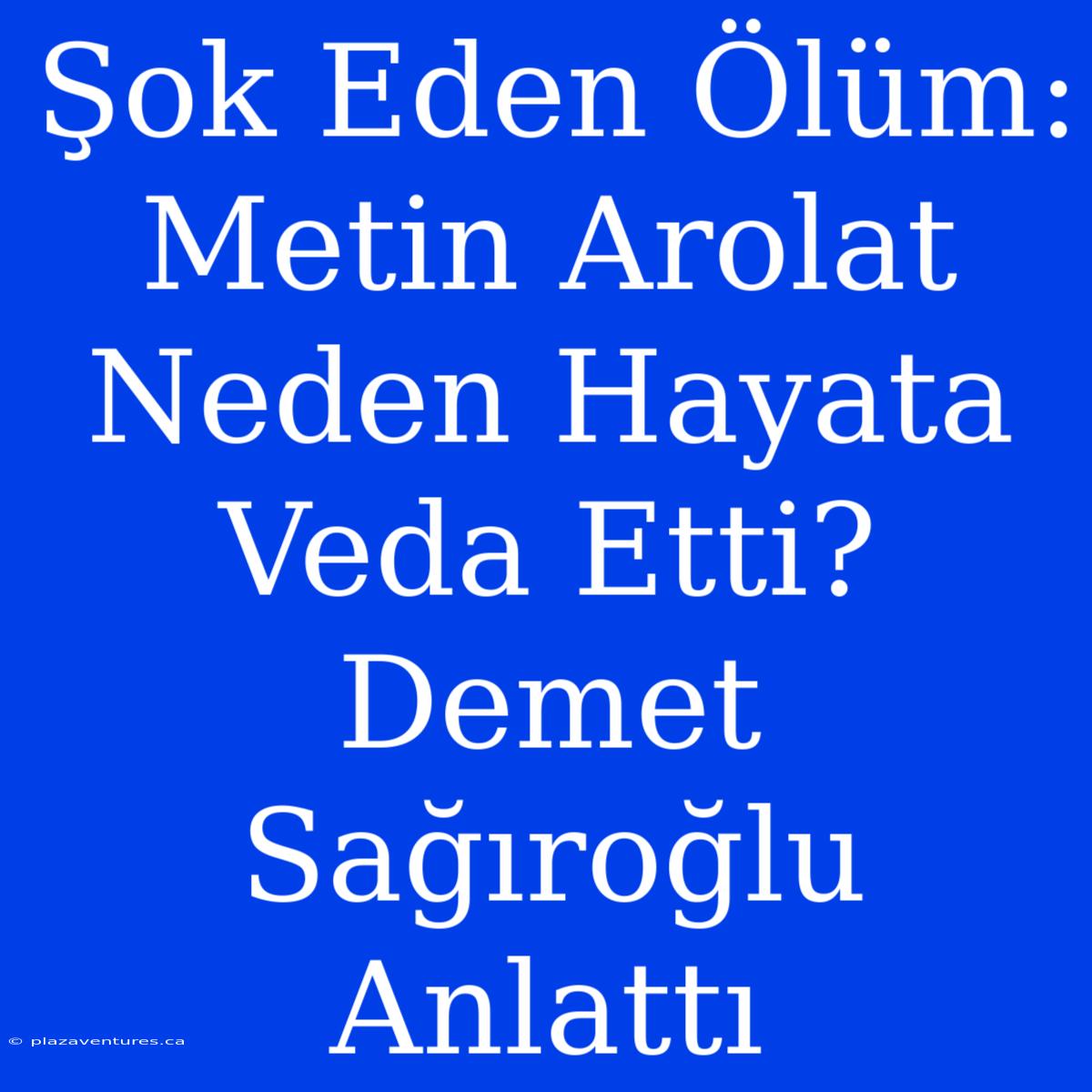 Şok Eden Ölüm: Metin Arolat Neden Hayata Veda Etti? Demet Sağıroğlu Anlattı