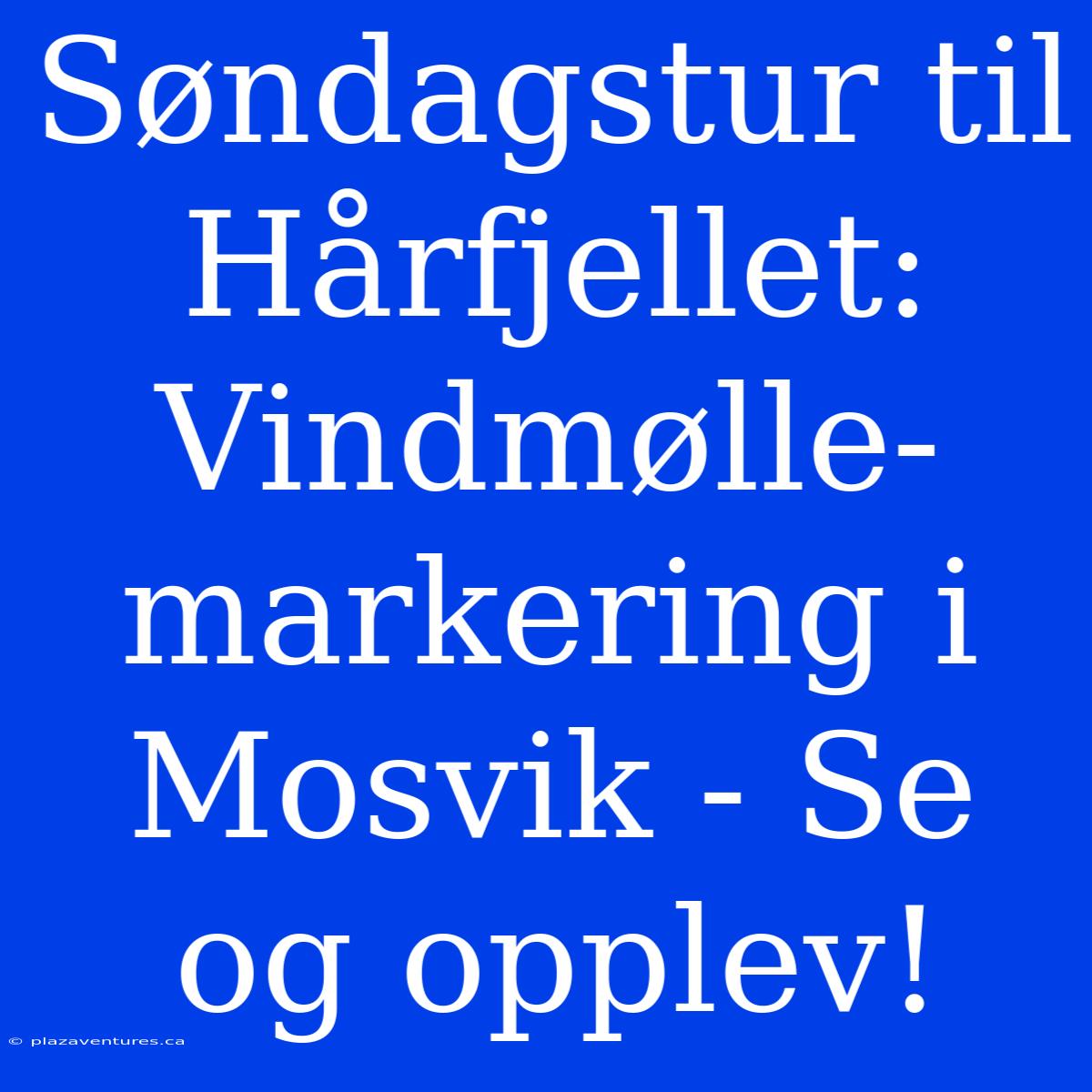 Søndagstur Til Hårfjellet: Vindmølle-markering I Mosvik - Se Og Opplev!