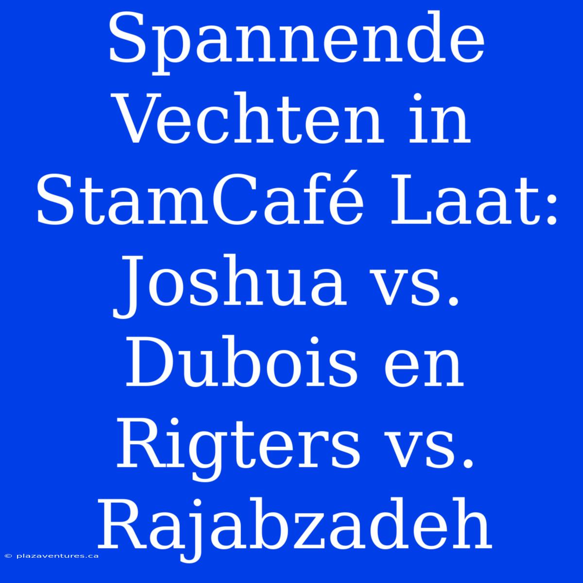 Spannende Vechten In StamCafé Laat: Joshua Vs. Dubois En Rigters Vs. Rajabzadeh