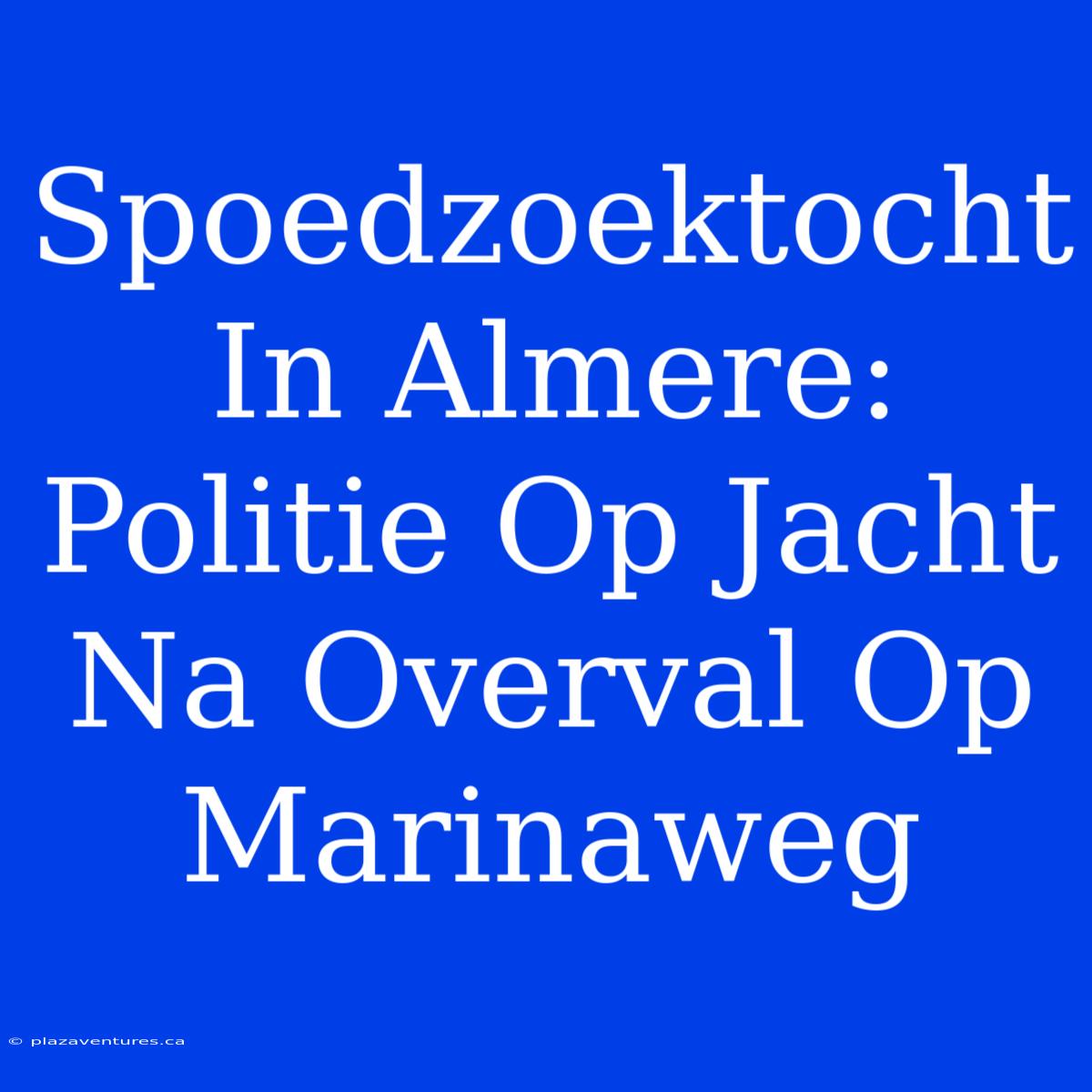 Spoedzoektocht In Almere: Politie Op Jacht Na Overval Op Marinaweg