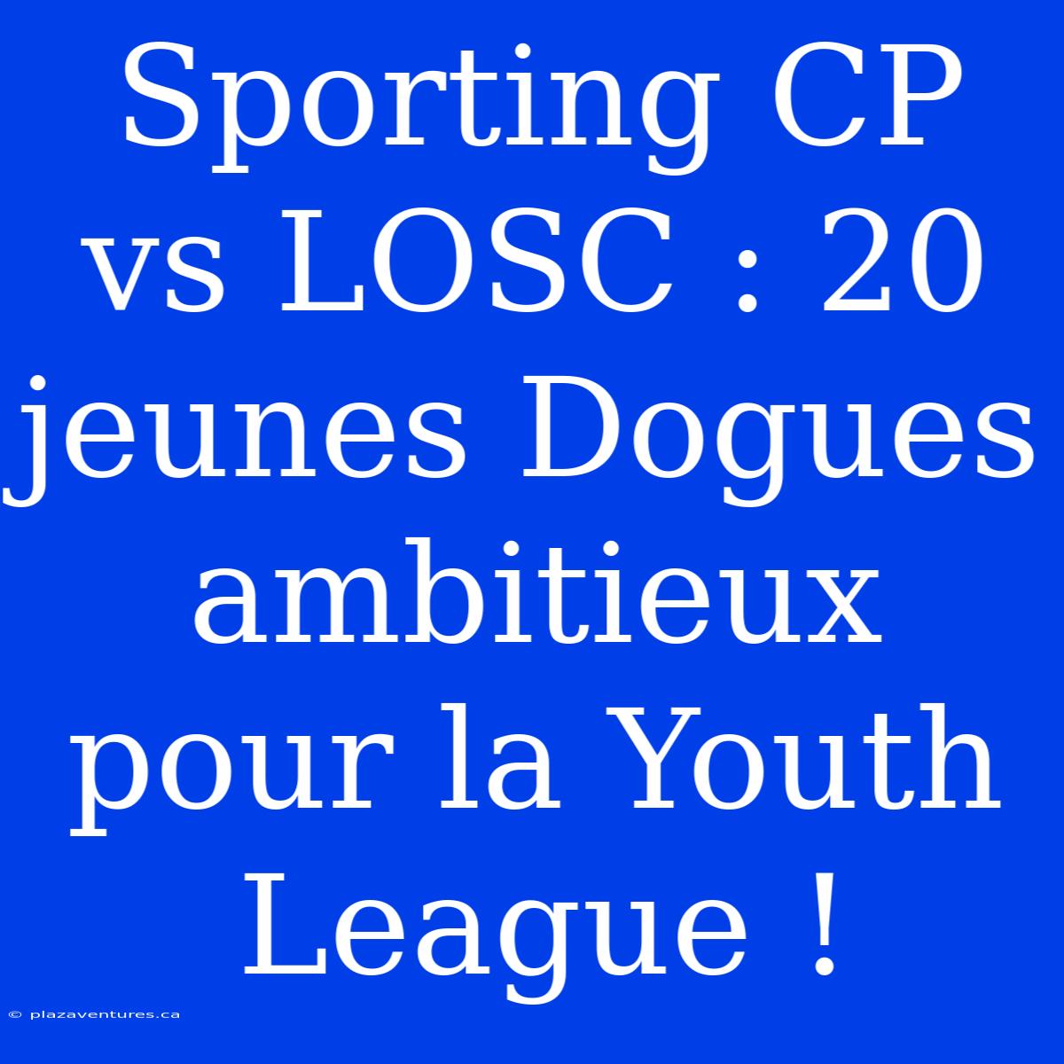 Sporting CP Vs LOSC : 20 Jeunes Dogues Ambitieux Pour La Youth League !