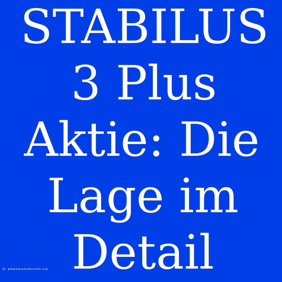 STABILUS 3 Plus Aktie: Die Lage Im Detail