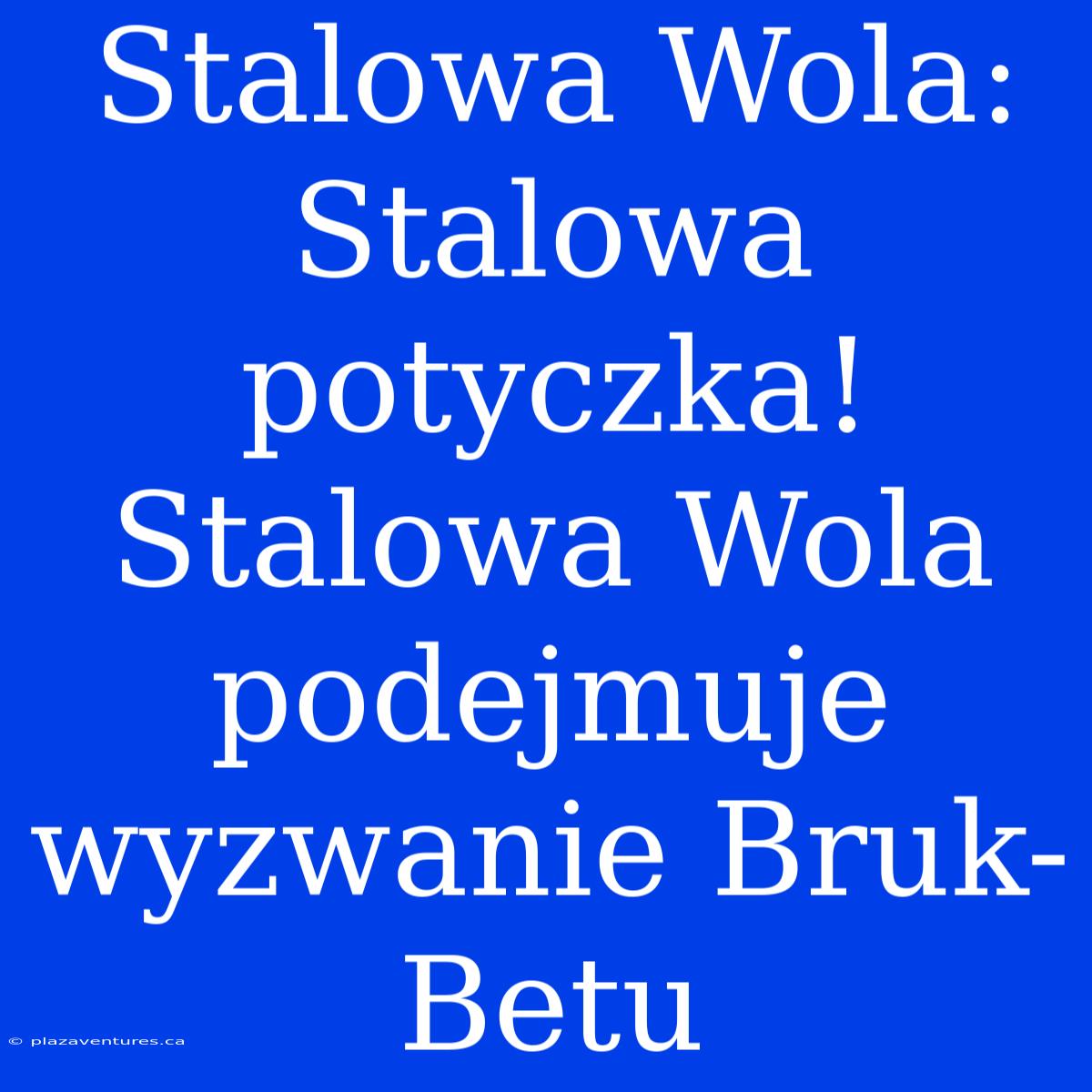 Stalowa Wola: Stalowa Potyczka! Stalowa Wola Podejmuje Wyzwanie Bruk-Betu