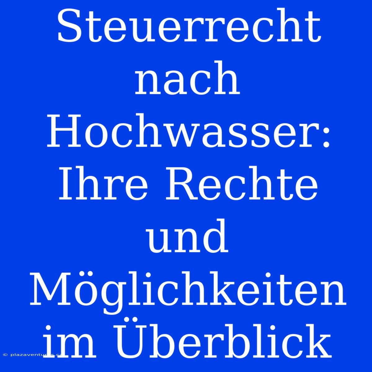 Steuerrecht Nach Hochwasser: Ihre Rechte Und Möglichkeiten Im Überblick