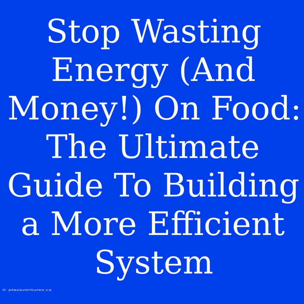 Stop Wasting Energy (And Money!) On Food: The Ultimate Guide To Building A More Efficient System