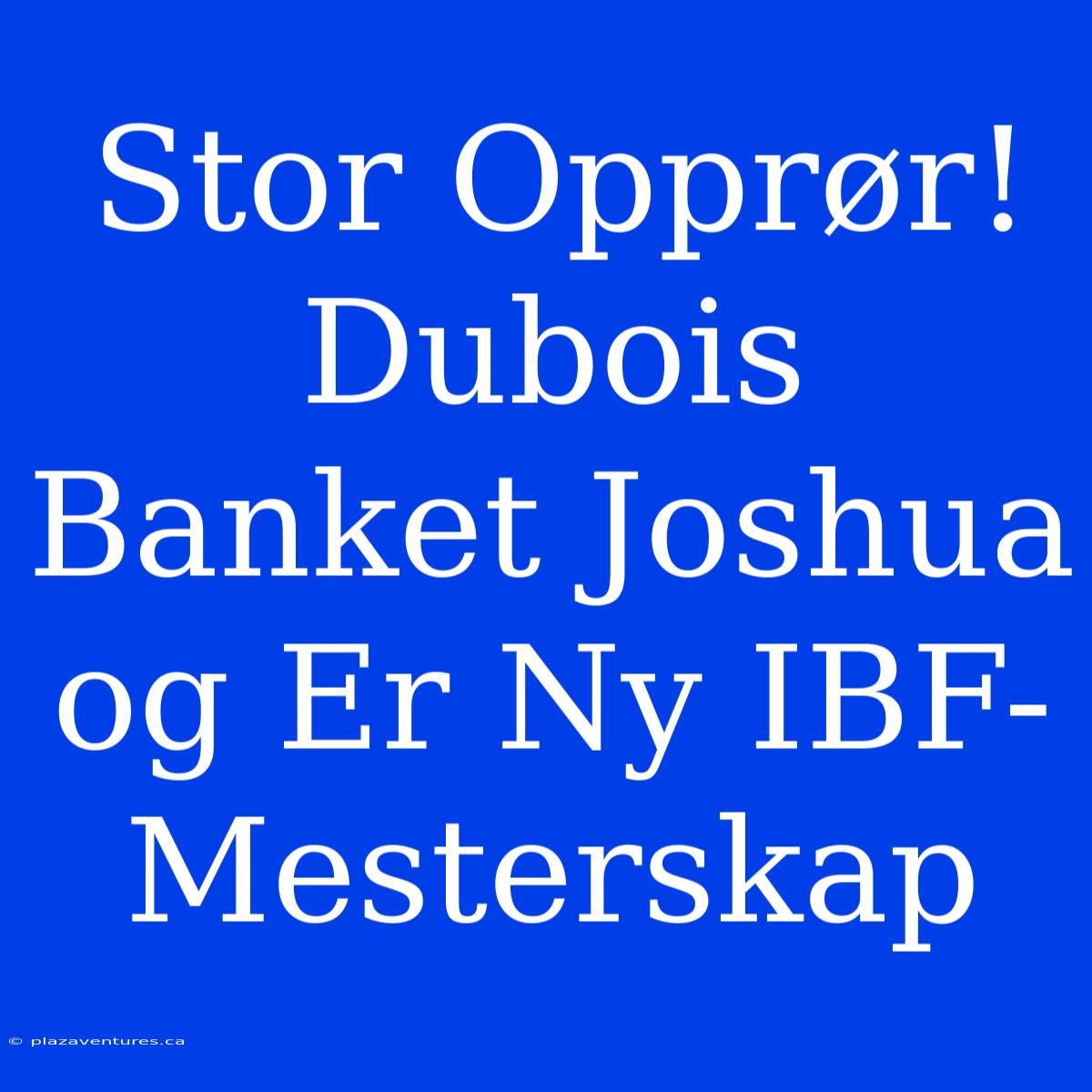 Stor Opprør! Dubois Banket Joshua Og Er Ny IBF-Mesterskap