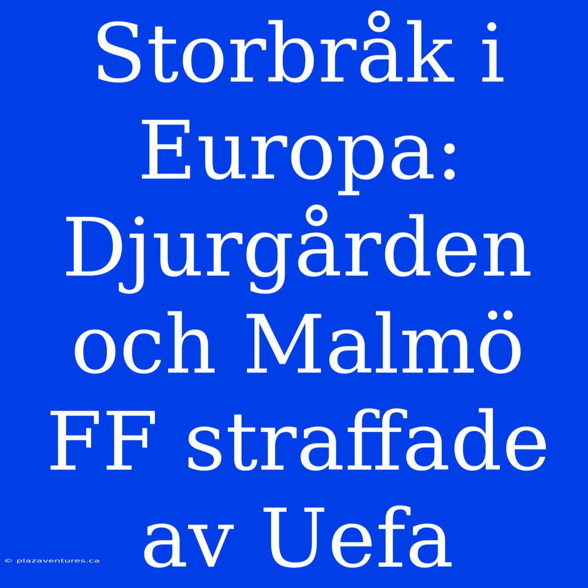 Storbråk I Europa: Djurgården Och Malmö FF Straffade Av Uefa