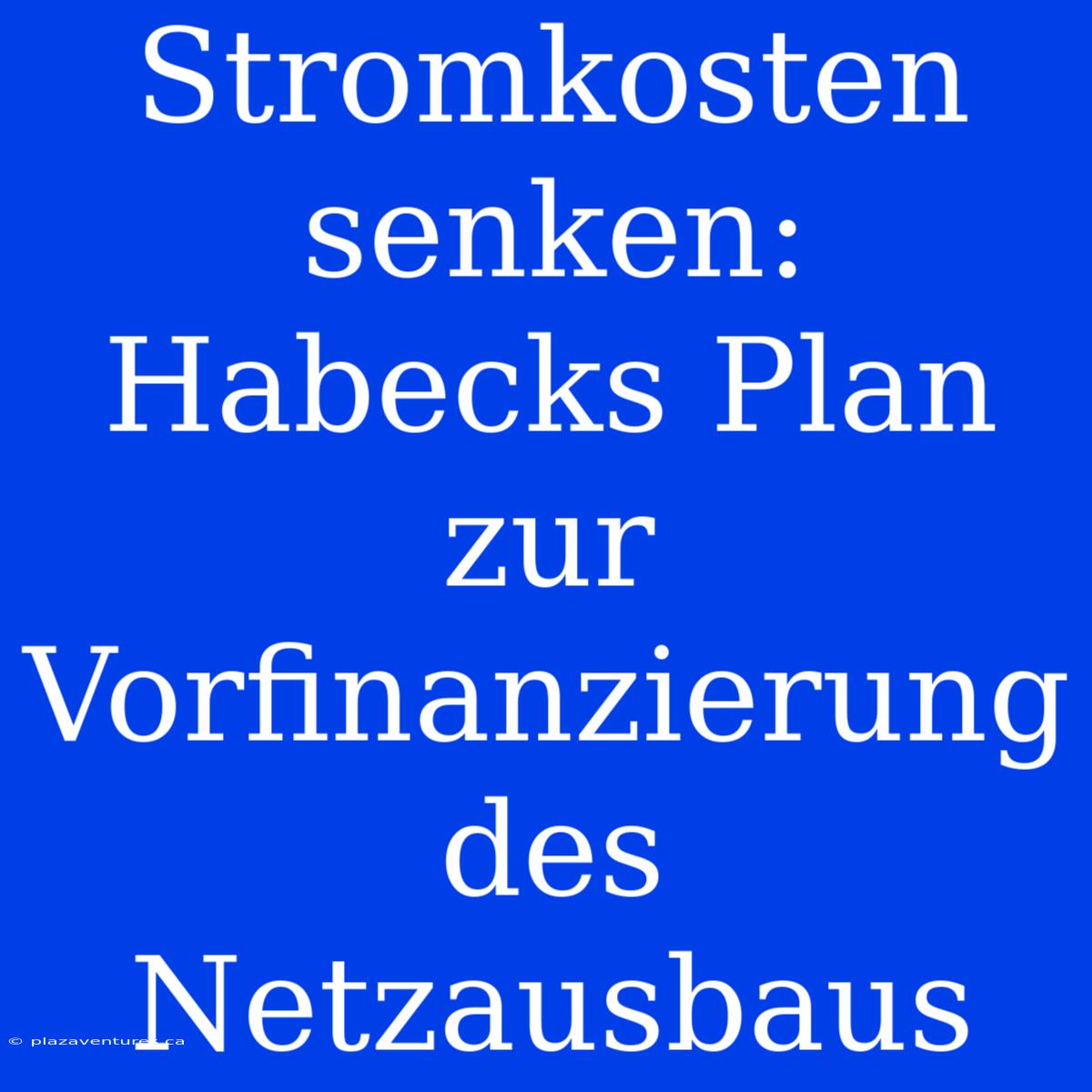 Stromkosten Senken: Habecks Plan Zur Vorfinanzierung Des Netzausbaus