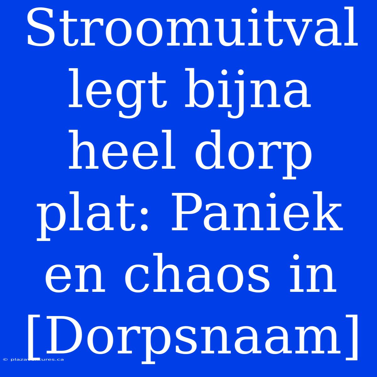 Stroomuitval Legt Bijna Heel Dorp Plat: Paniek En Chaos In [Dorpsnaam]