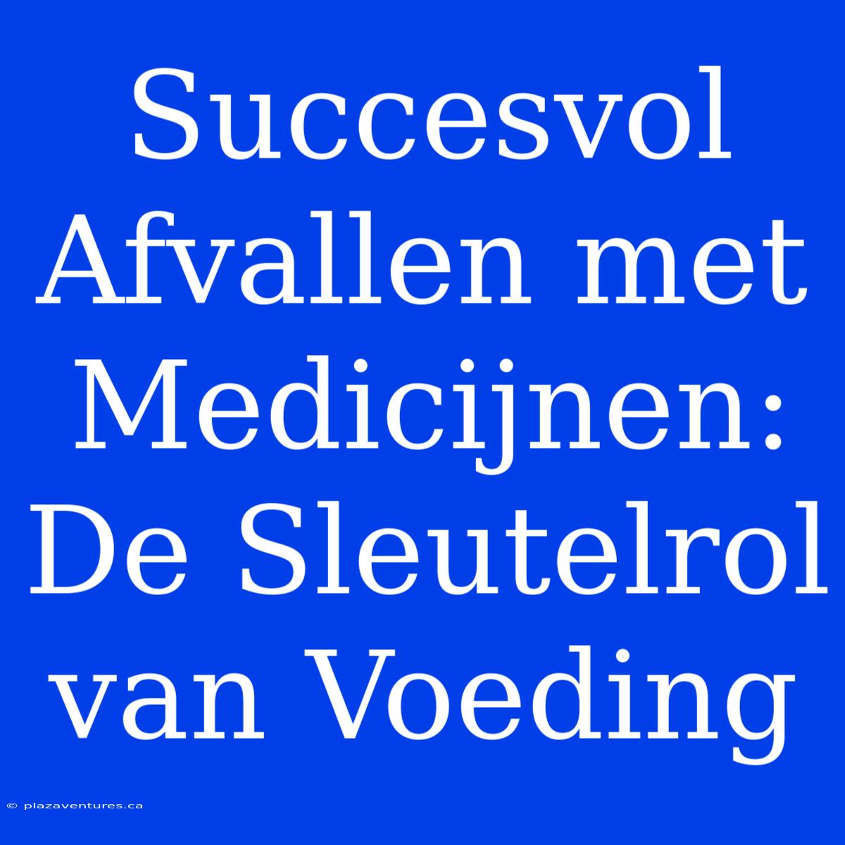 Succesvol Afvallen Met Medicijnen:  De Sleutelrol Van Voeding