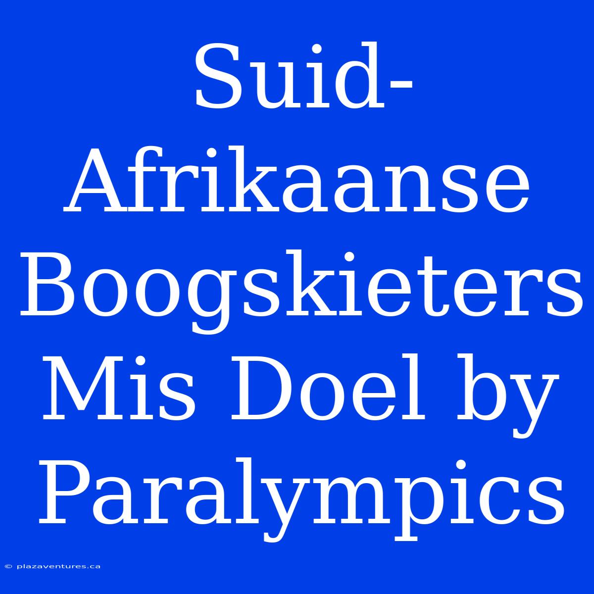 Suid-Afrikaanse Boogskieters Mis Doel By Paralympics