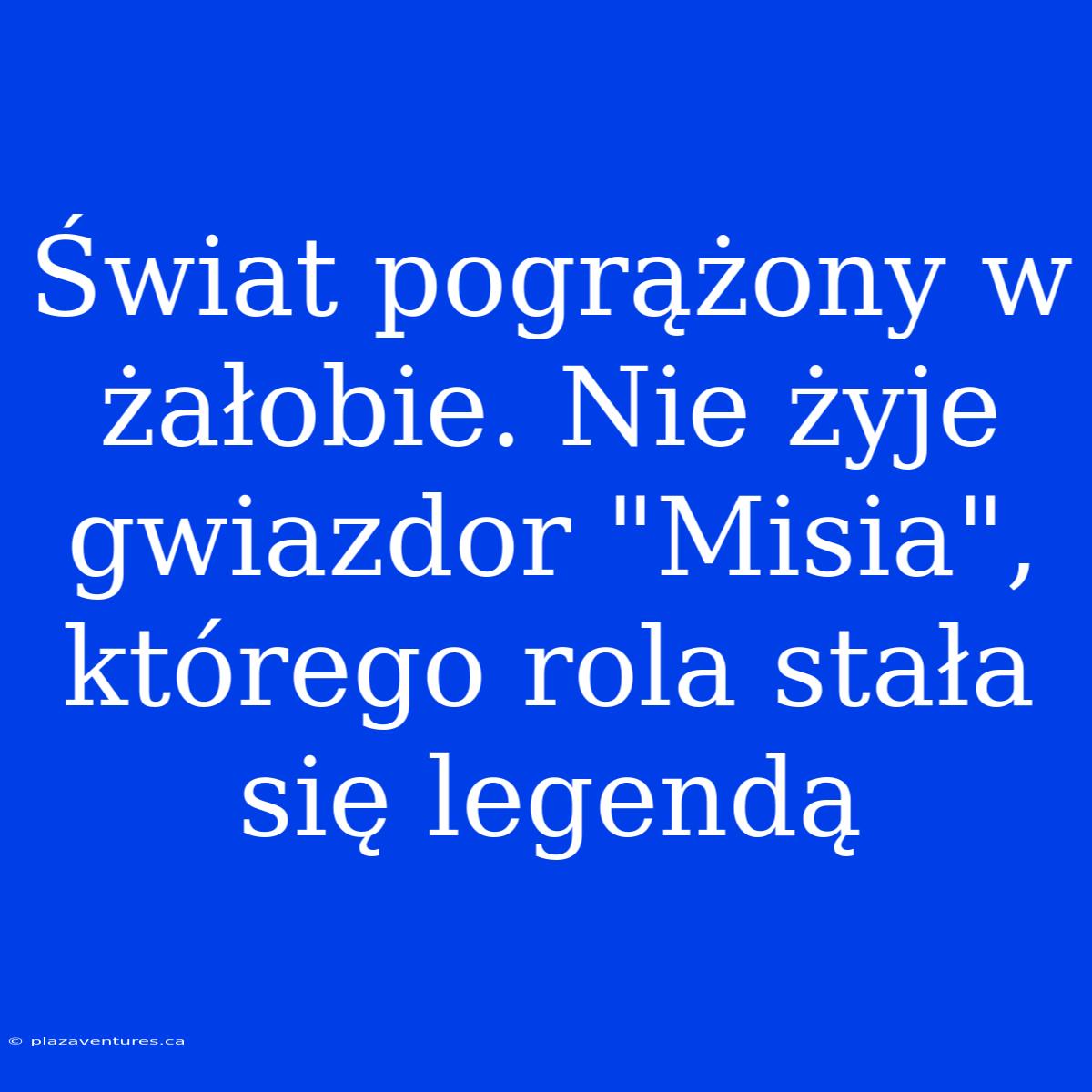 Świat Pogrążony W Żałobie. Nie Żyje Gwiazdor 