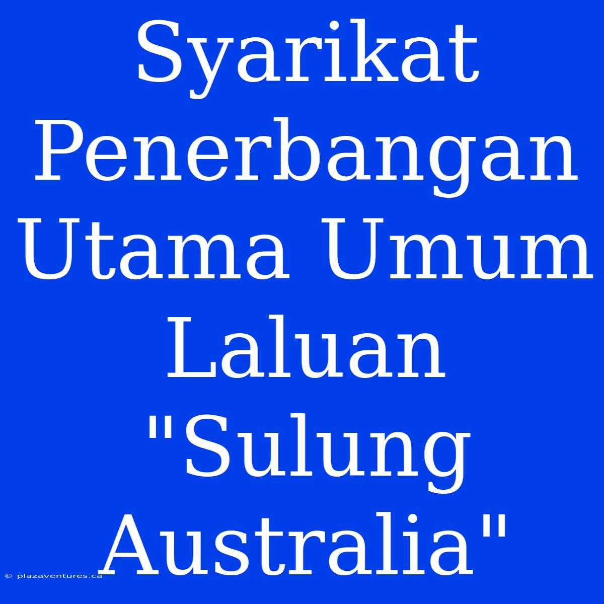 Syarikat Penerbangan Utama Umum Laluan 