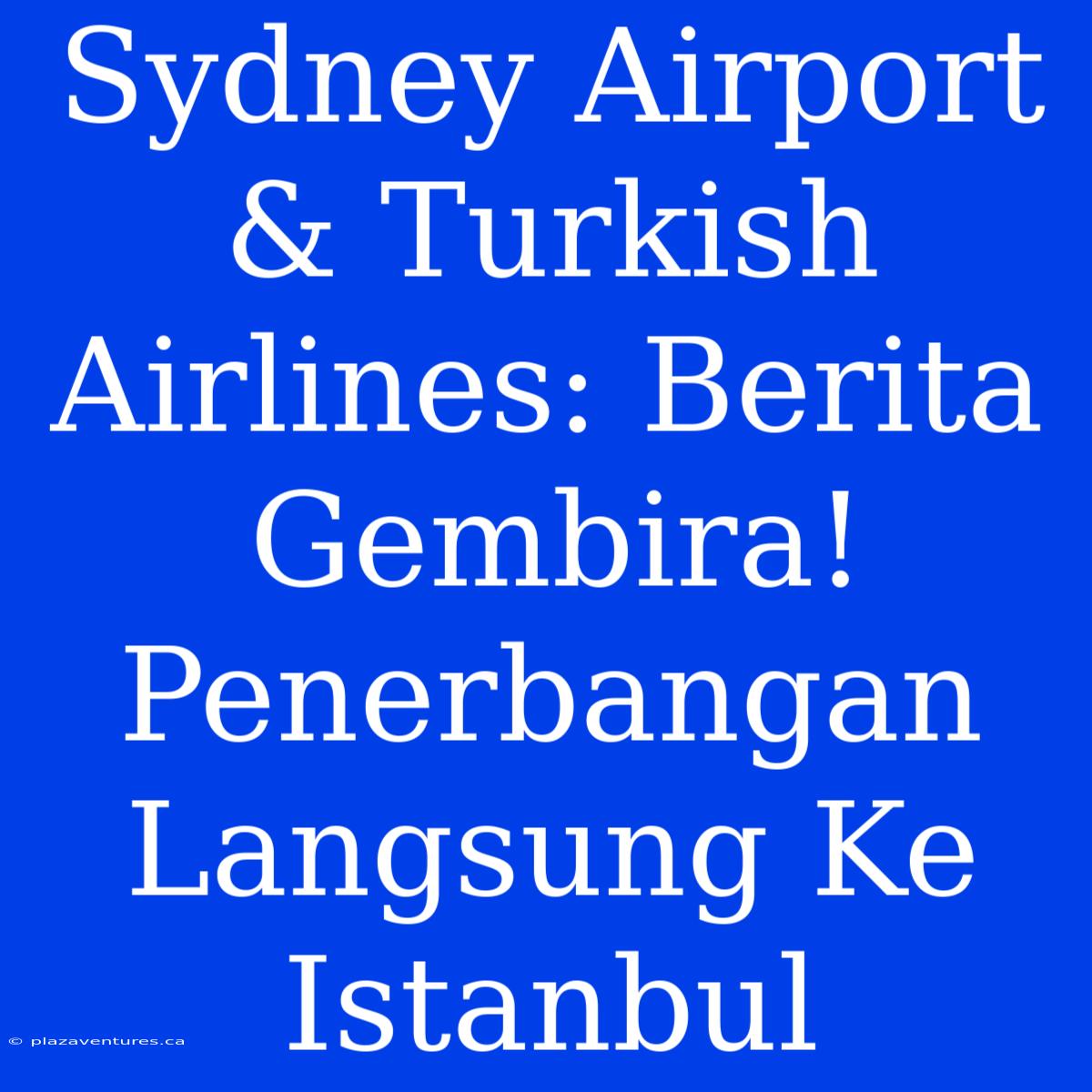 Sydney Airport & Turkish Airlines: Berita Gembira! Penerbangan Langsung Ke Istanbul