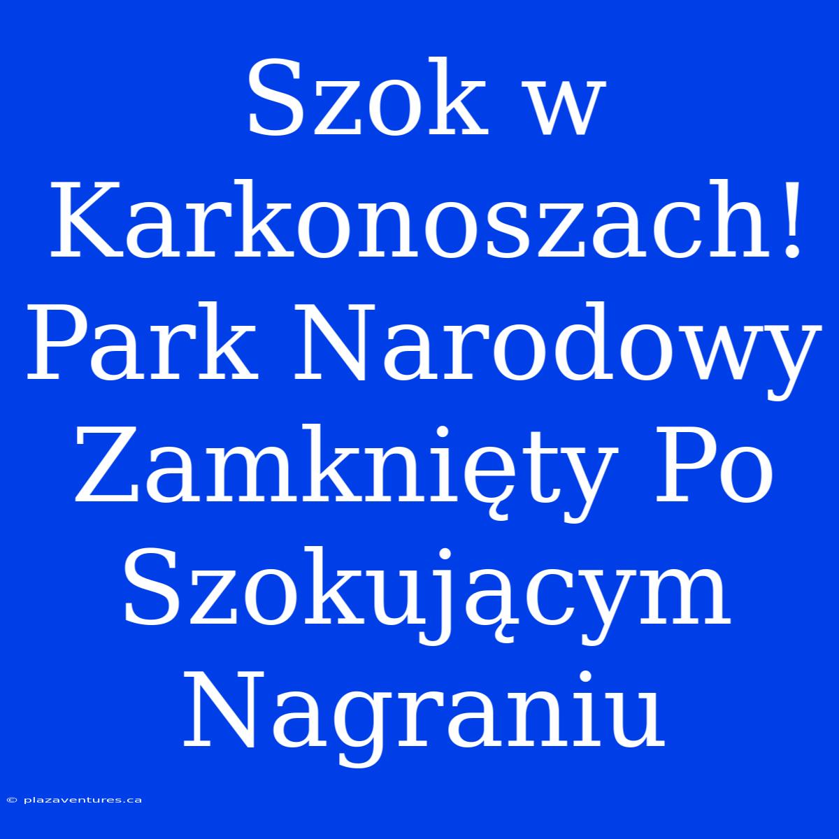 Szok W Karkonoszach! Park Narodowy Zamknięty Po Szokującym Nagraniu