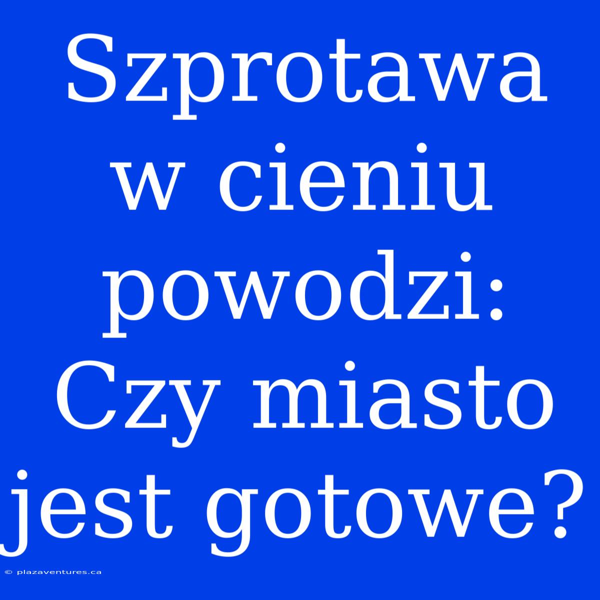 Szprotawa W Cieniu Powodzi: Czy Miasto Jest Gotowe?