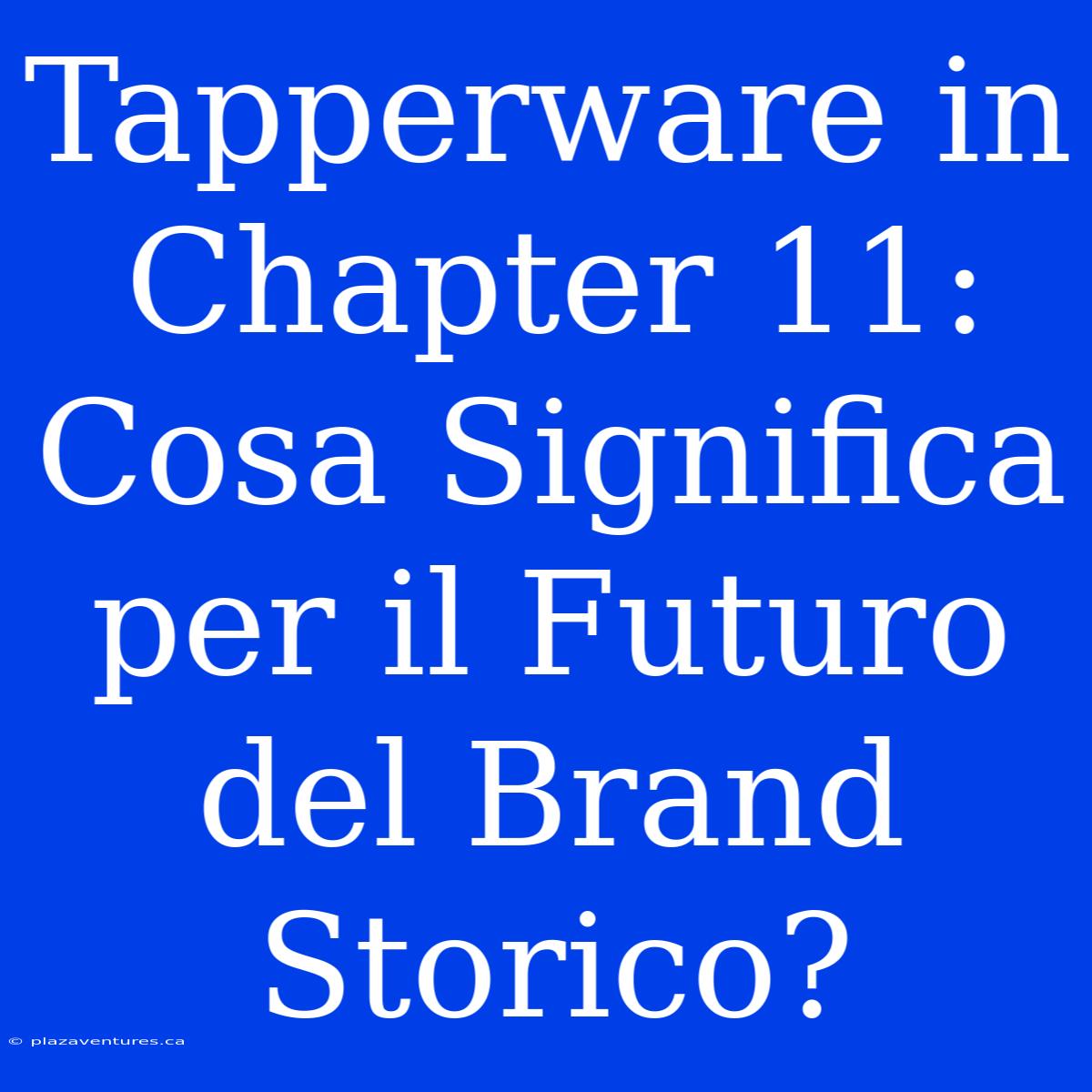 Tapperware In Chapter 11: Cosa Significa Per Il Futuro Del Brand Storico?