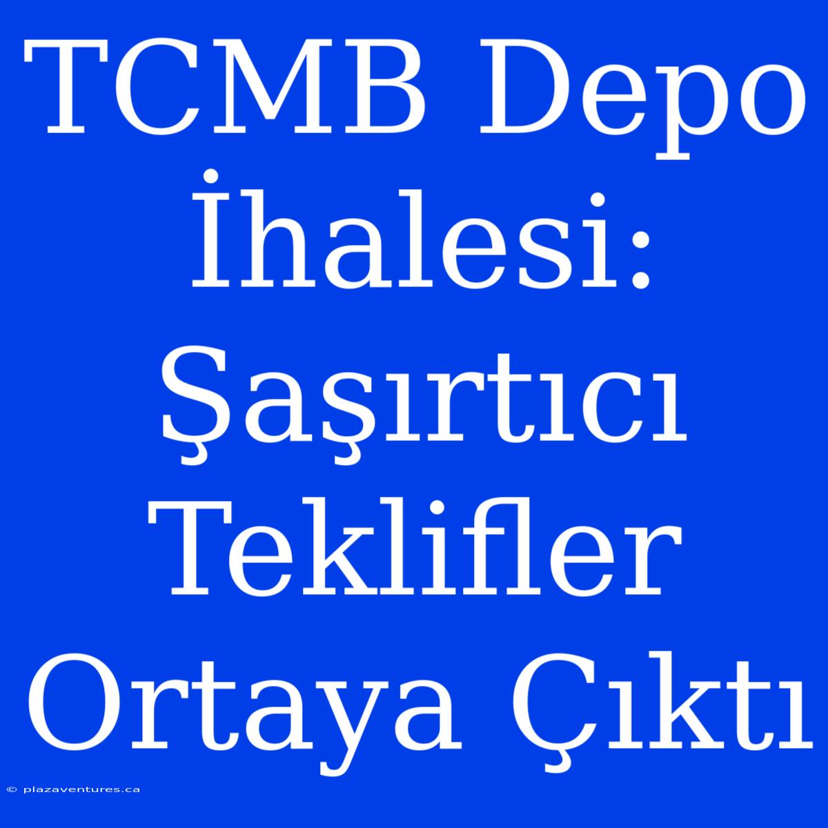 TCMB Depo İhalesi: Şaşırtıcı Teklifler Ortaya Çıktı