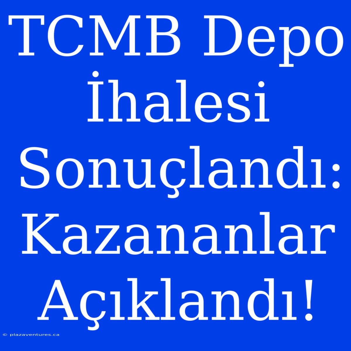 TCMB Depo İhalesi Sonuçlandı: Kazananlar Açıklandı!