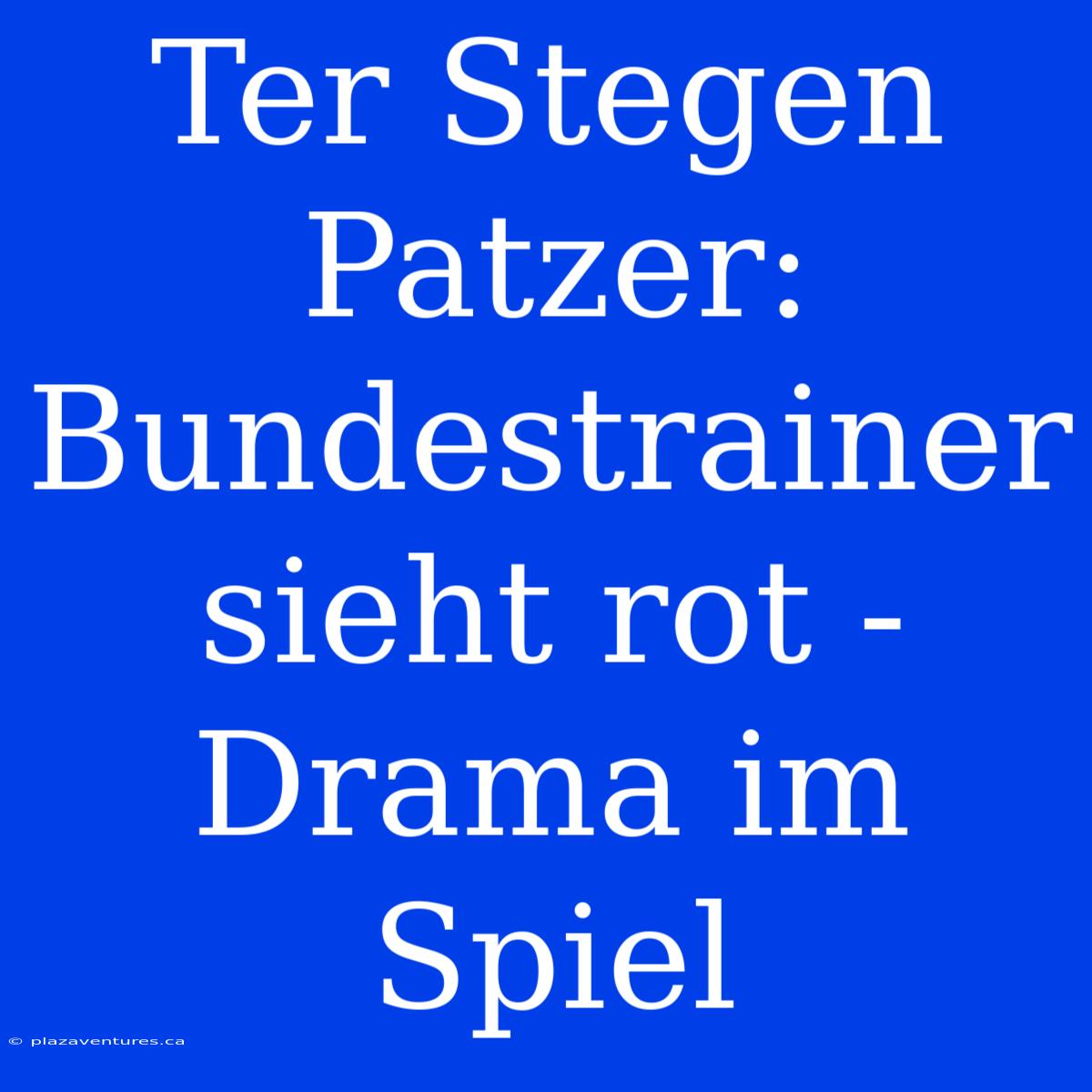 Ter Stegen Patzer: Bundestrainer Sieht Rot - Drama Im Spiel