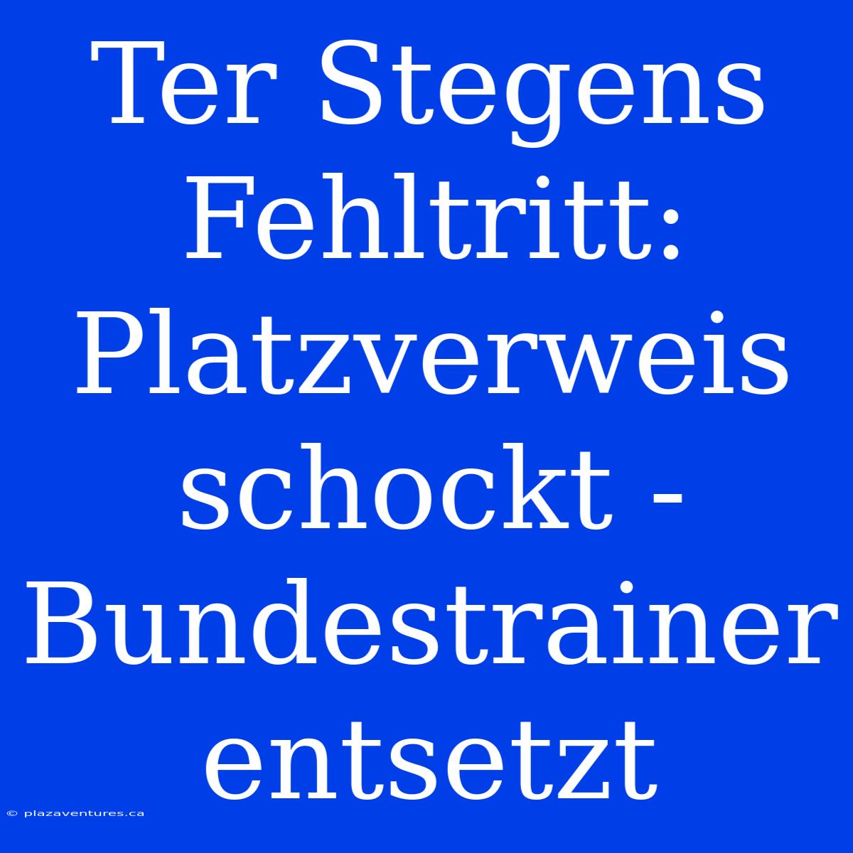 Ter Stegens Fehltritt: Platzverweis Schockt - Bundestrainer Entsetzt