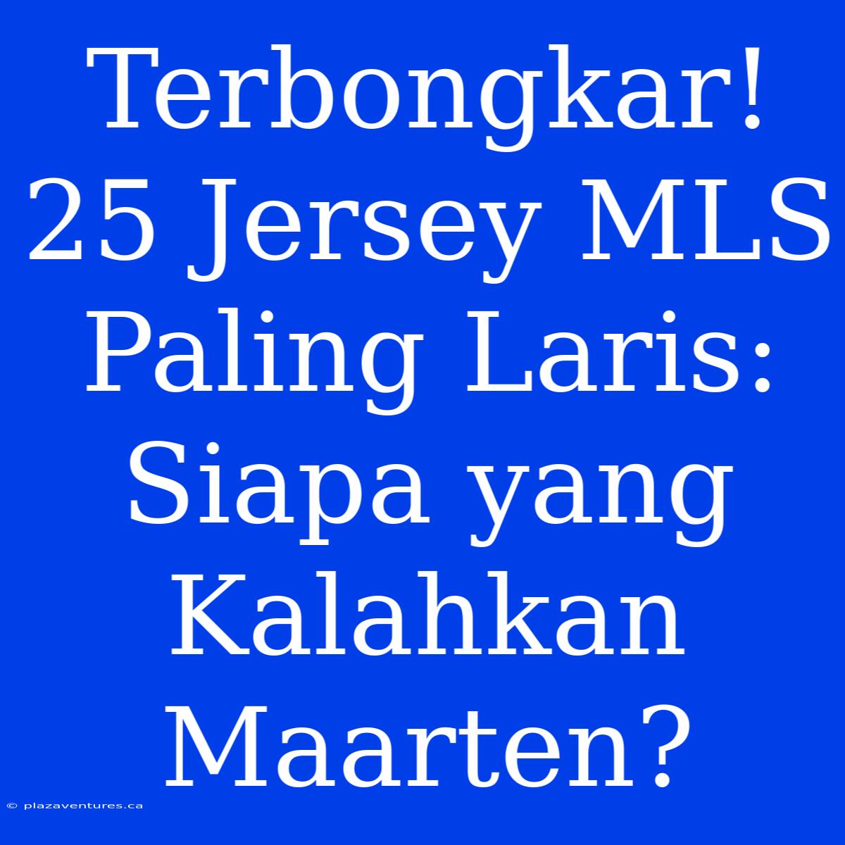 Terbongkar! 25 Jersey MLS Paling Laris: Siapa Yang Kalahkan Maarten?