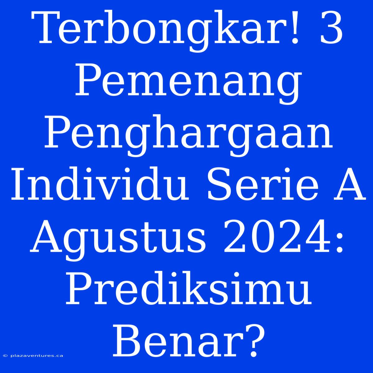 Terbongkar! 3 Pemenang Penghargaan Individu Serie A Agustus 2024: Prediksimu Benar?