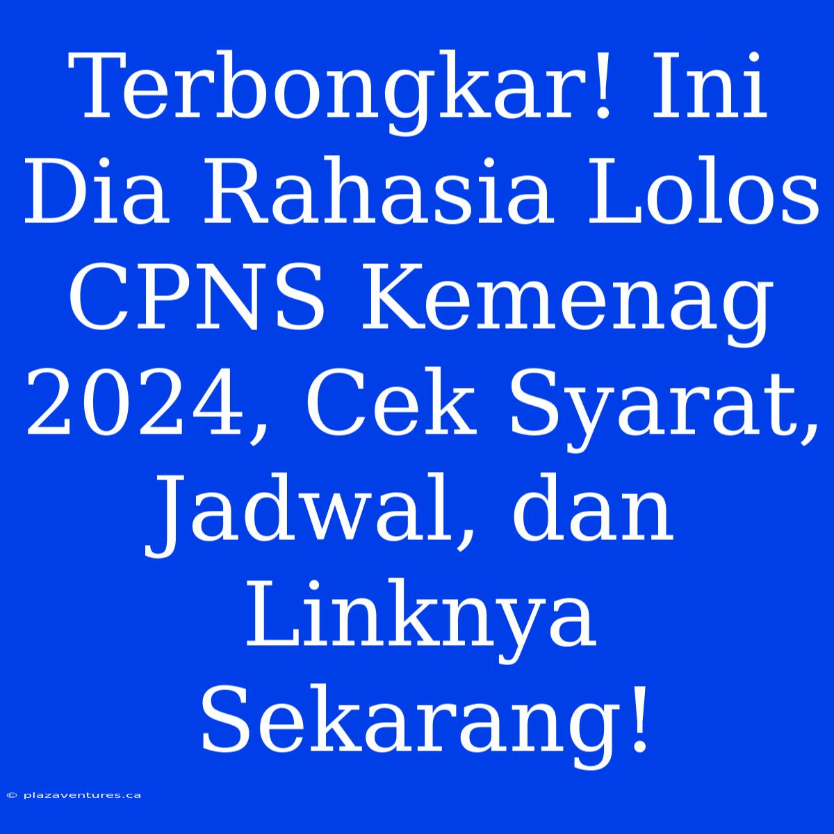 Terbongkar! Ini Dia Rahasia Lolos CPNS Kemenag 2024, Cek Syarat, Jadwal, Dan Linknya Sekarang!