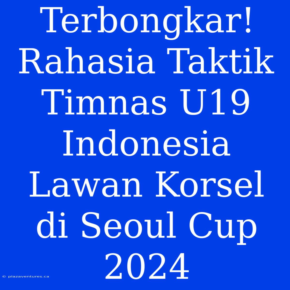 Terbongkar! Rahasia Taktik Timnas U19 Indonesia Lawan Korsel Di Seoul Cup 2024