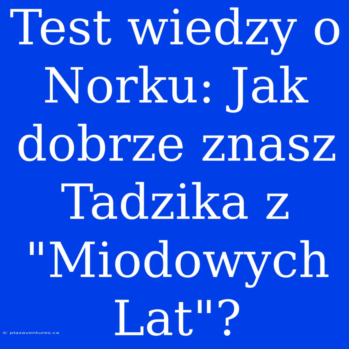 Test Wiedzy O Norku: Jak Dobrze Znasz Tadzika Z 