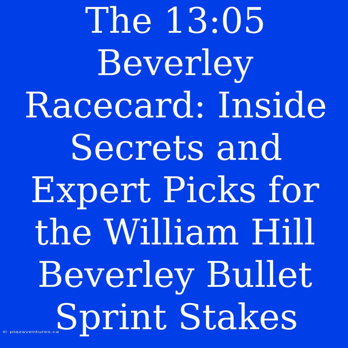 The 13:05 Beverley Racecard: Inside Secrets And Expert Picks For The William Hill Beverley Bullet Sprint Stakes