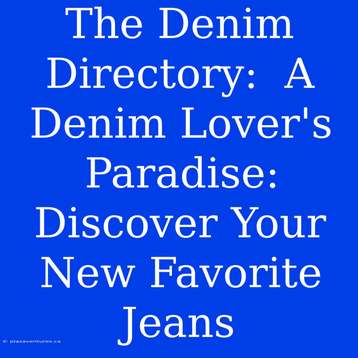 The Denim Directory:  A Denim Lover's Paradise: Discover Your New Favorite Jeans