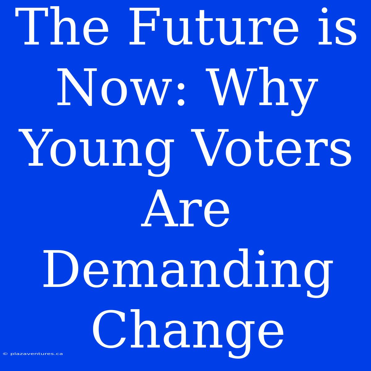 The Future Is Now: Why Young Voters Are Demanding Change