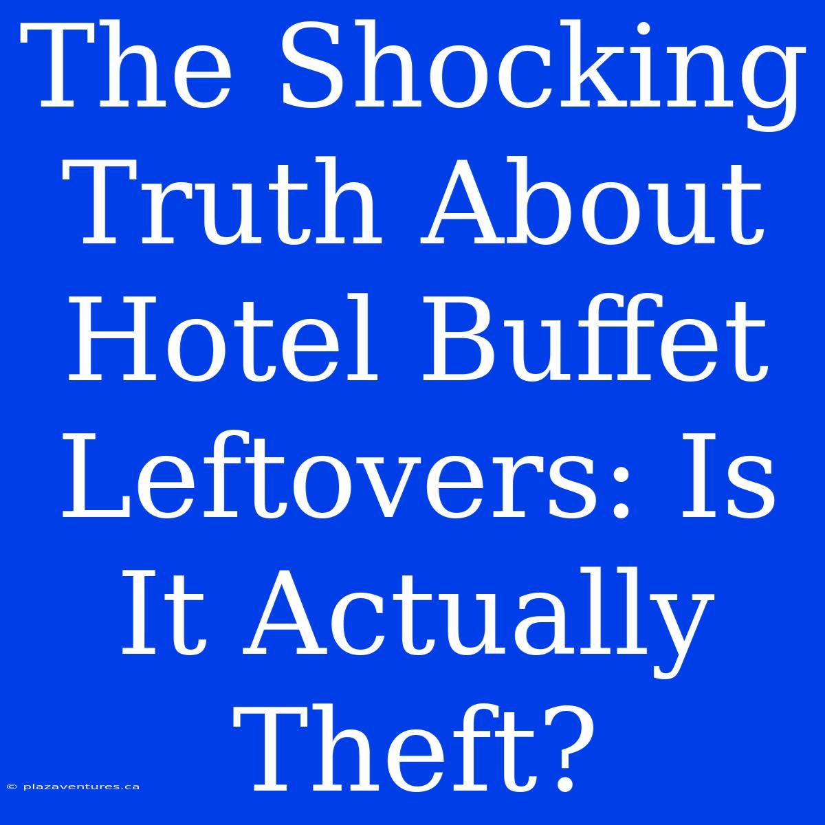 The Shocking Truth About Hotel Buffet Leftovers: Is It Actually Theft?