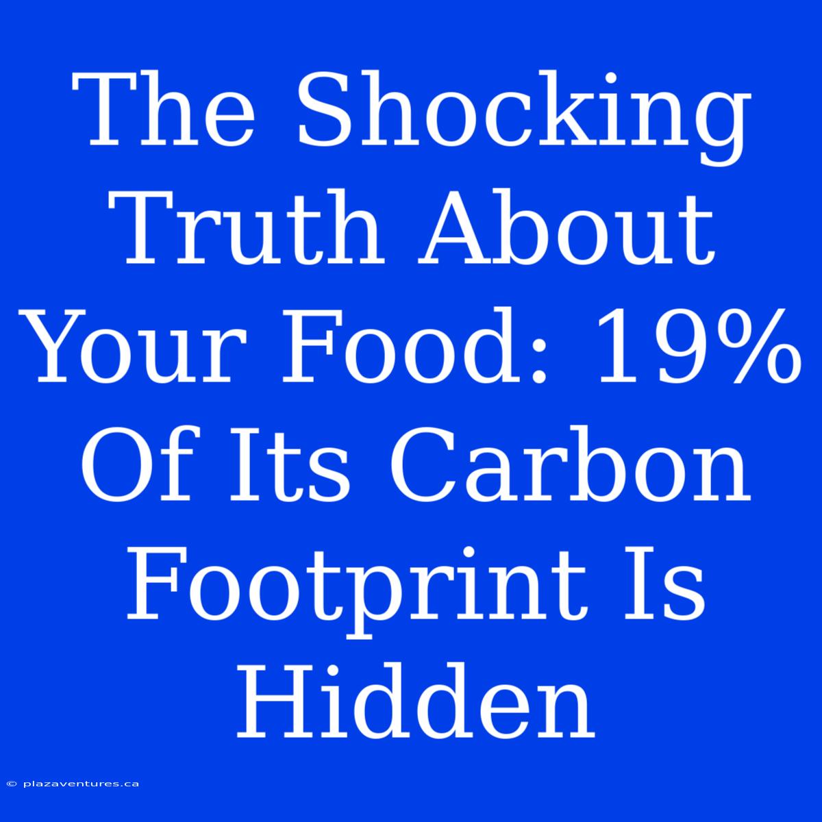 The Shocking Truth About Your Food: 19% Of Its Carbon Footprint Is Hidden