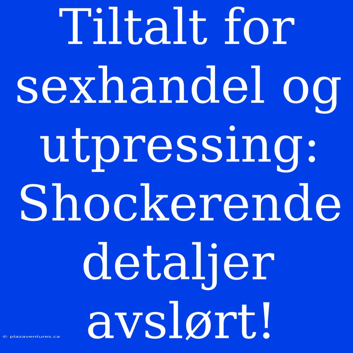 Tiltalt For Sexhandel Og Utpressing: Shockerende Detaljer Avslørt!