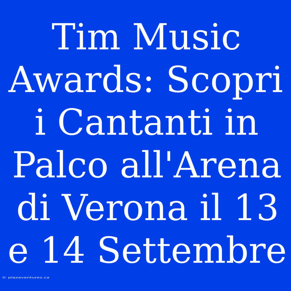 Tim Music Awards: Scopri I Cantanti In Palco All'Arena Di Verona Il 13 E 14 Settembre