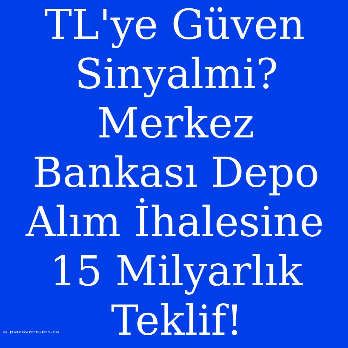 TL'ye Güven Sinyalmi? Merkez Bankası Depo Alım İhalesine 15 Milyarlık Teklif!