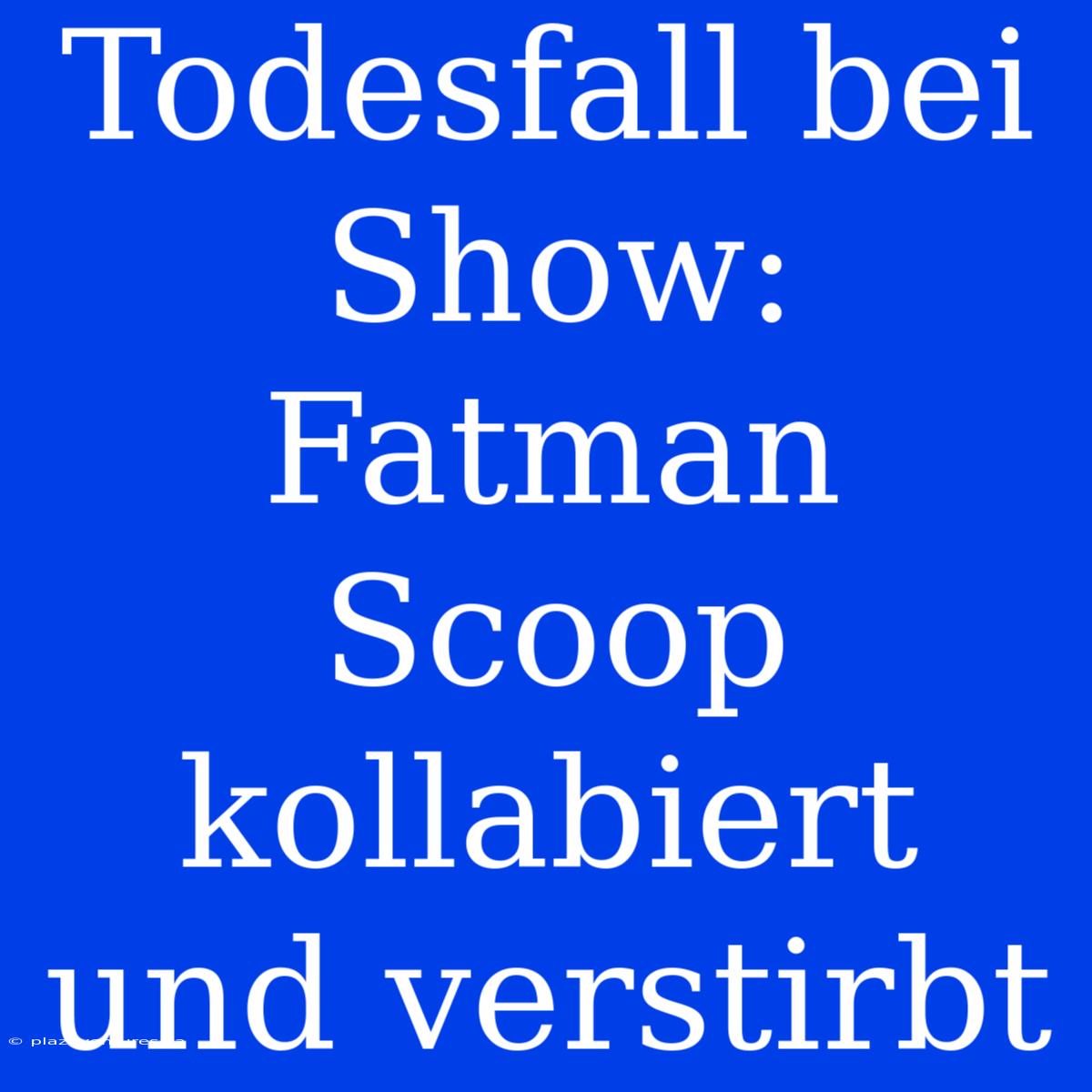 Todesfall Bei Show: Fatman Scoop Kollabiert Und Verstirbt