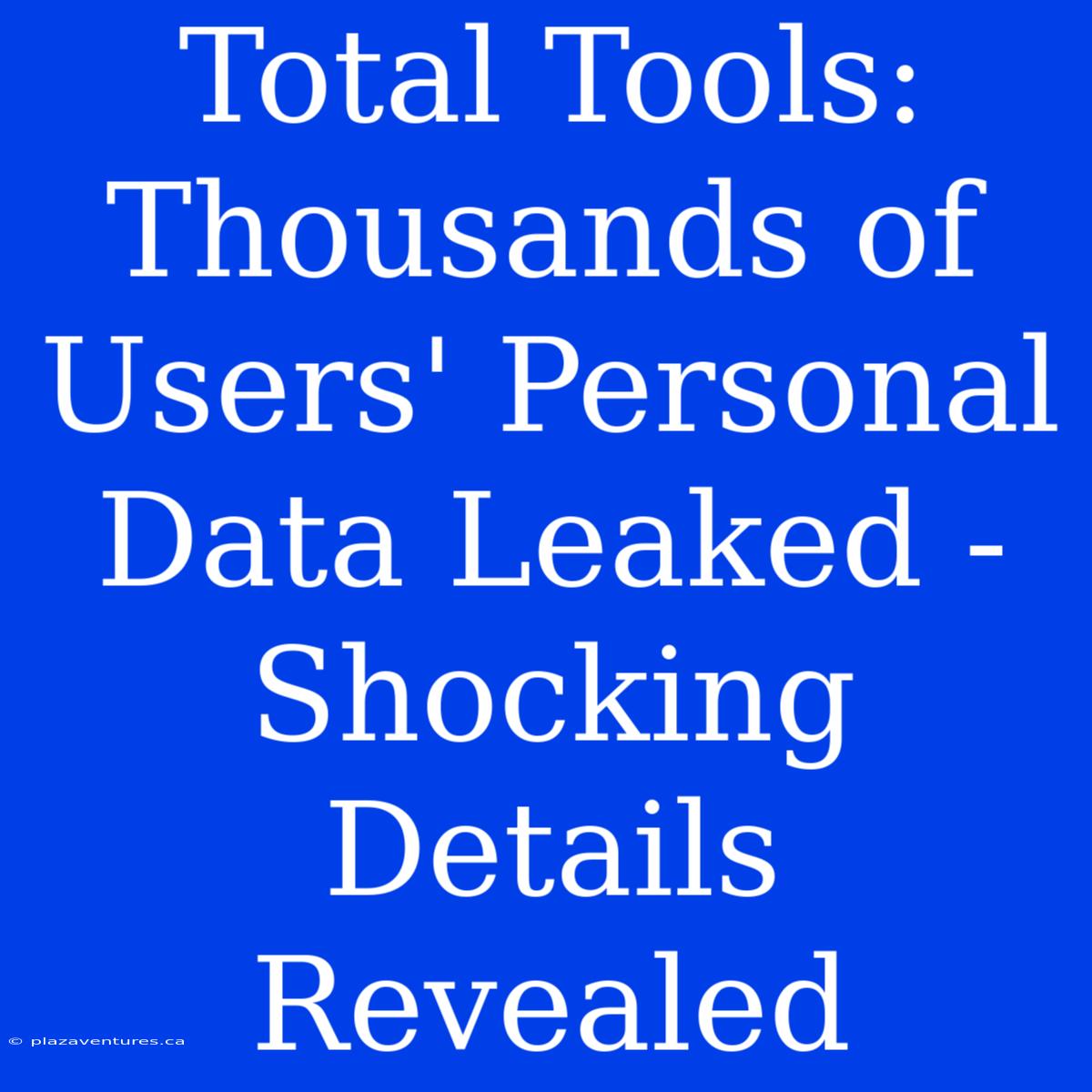 Total Tools:  Thousands Of Users' Personal Data Leaked - Shocking Details Revealed