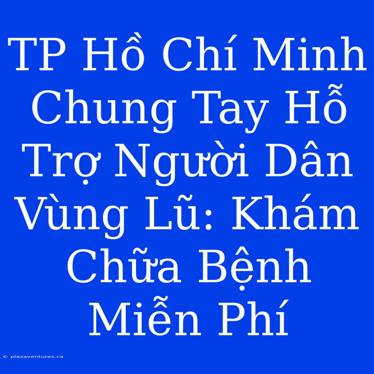 TP Hồ Chí Minh Chung Tay Hỗ Trợ Người Dân Vùng Lũ: Khám Chữa Bệnh Miễn Phí