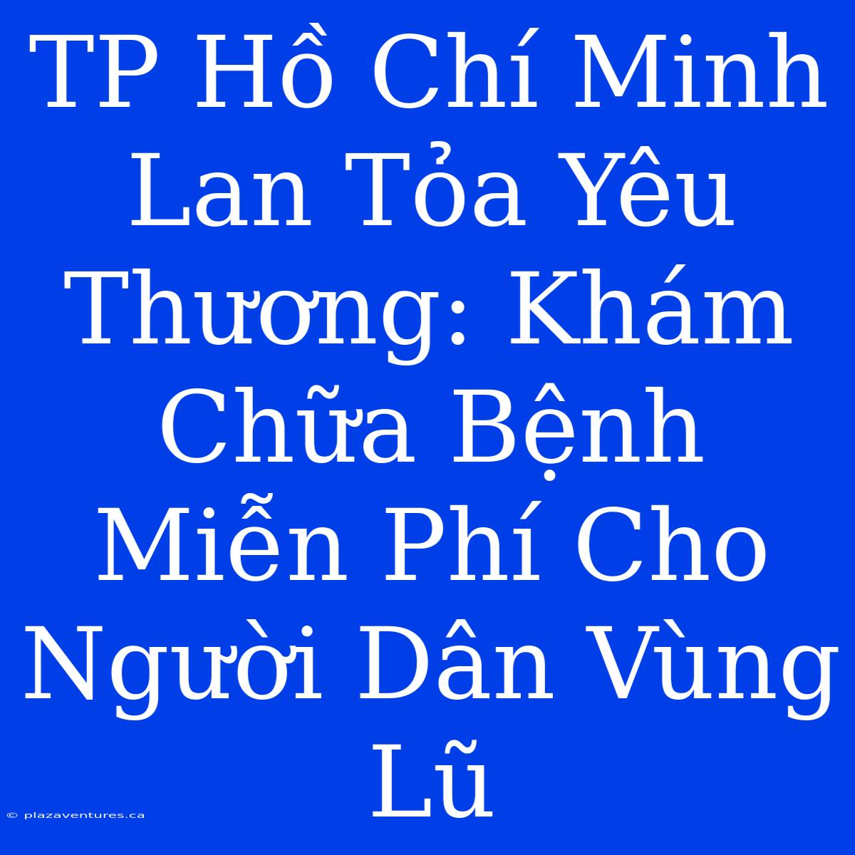 TP Hồ Chí Minh Lan Tỏa Yêu Thương: Khám Chữa Bệnh Miễn Phí Cho Người Dân Vùng Lũ