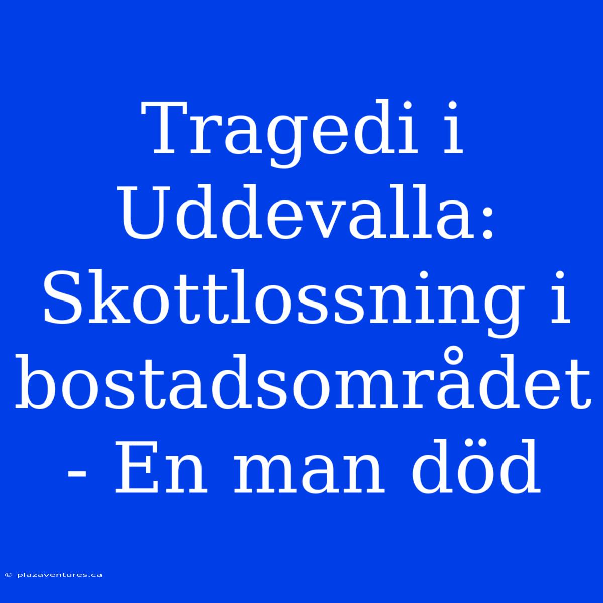 Tragedi I Uddevalla: Skottlossning I Bostadsområdet - En Man Död