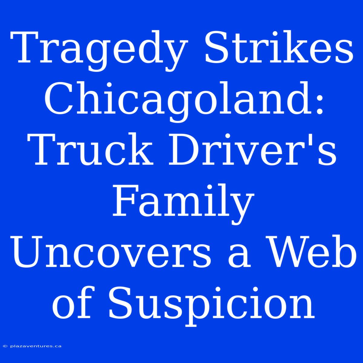 Tragedy Strikes Chicagoland: Truck Driver's Family Uncovers A Web Of Suspicion